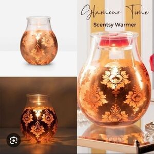 Scentsy Glamour Time Warmer - Gold Floral Design